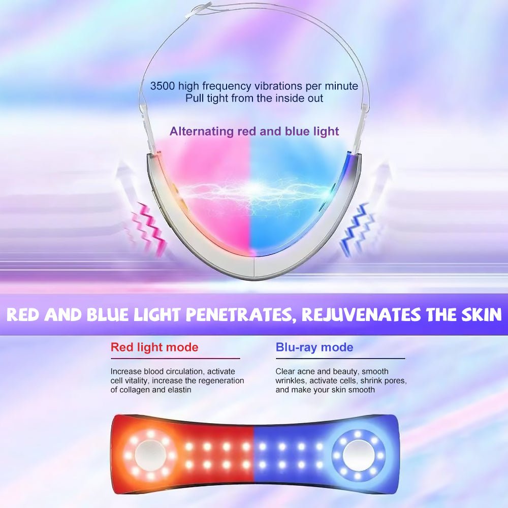 Appareil Lifting Visage – Microcourants + Photon LED (V - Shape V80) - ReveliaBeauty